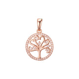 Colgante Halo Árbol de la Vida en oro rosa, oro de 14 quilates y oro blanco.