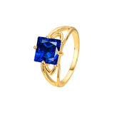 .Solitario grandes piedras de colores talla esmeralda Oro 14K, Anillos Oro 18K