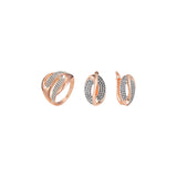 Rose Gold two tone cluster white stones set