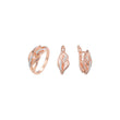 Rose Gold two tone set of leaves with stone