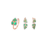Rose Gold two tone cluster great leave set