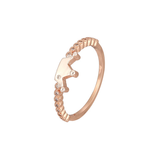 Rose Gold two tone little crown rings