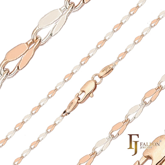 🔥 Classic Lace Sequin chains plated in 14K Gold, Rose Gold, two tone