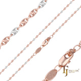 Fancy link 星形锤击链，镀 14K 金、玫瑰金，两种色调
