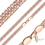 🔥 Bismarck weaving anchor quadruple four link chains plated 14K Gold, Rose Gold, two tone