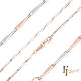 Elegante, zweifarbige, klassische Gerstenkorn-Gliederketten aus Roségold