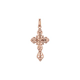 🔥 Eastern Orthodox Russian budded pendant in 14K Gold, Rose Gold two tone & White Gold plating colors