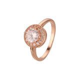 シックなカラフルなキュービックジルコニア 14K ゴールド ハロー リング