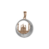 🔥 Islamic pendant of the moon and temple in 14K Gold, Rose Gold & White Gold plating colors