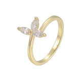 Stapelbare Ringe aus 14-kar?tigem Gold und 18-kar?tigem Gold mit gepflasterten wei?en CZ-Clustern