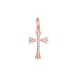 Cluster white CZs 14K Gold, Rose Gold or White Gold Latin Cross Pendant