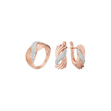 Conjunto de moda de dos tonos de oro rosa.