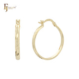 Textured 14K Gold Hoop earrings