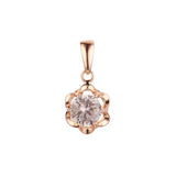 Solitaire Rounded CZ 14K Gold, Rose Gold pendant