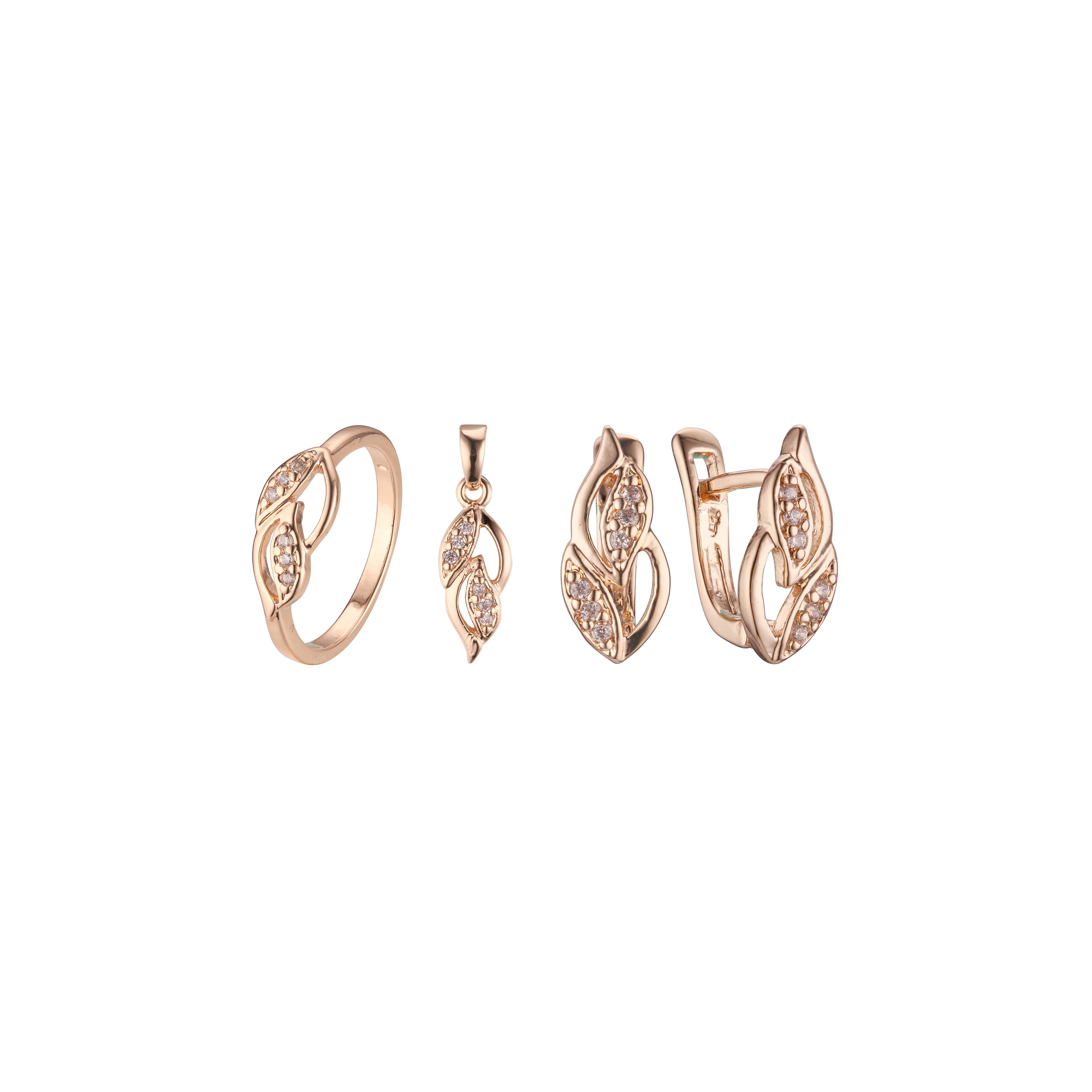 Rose Gold double leaves in a leave set