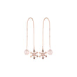 Rose Gold threader pearl earrings with a snow flake