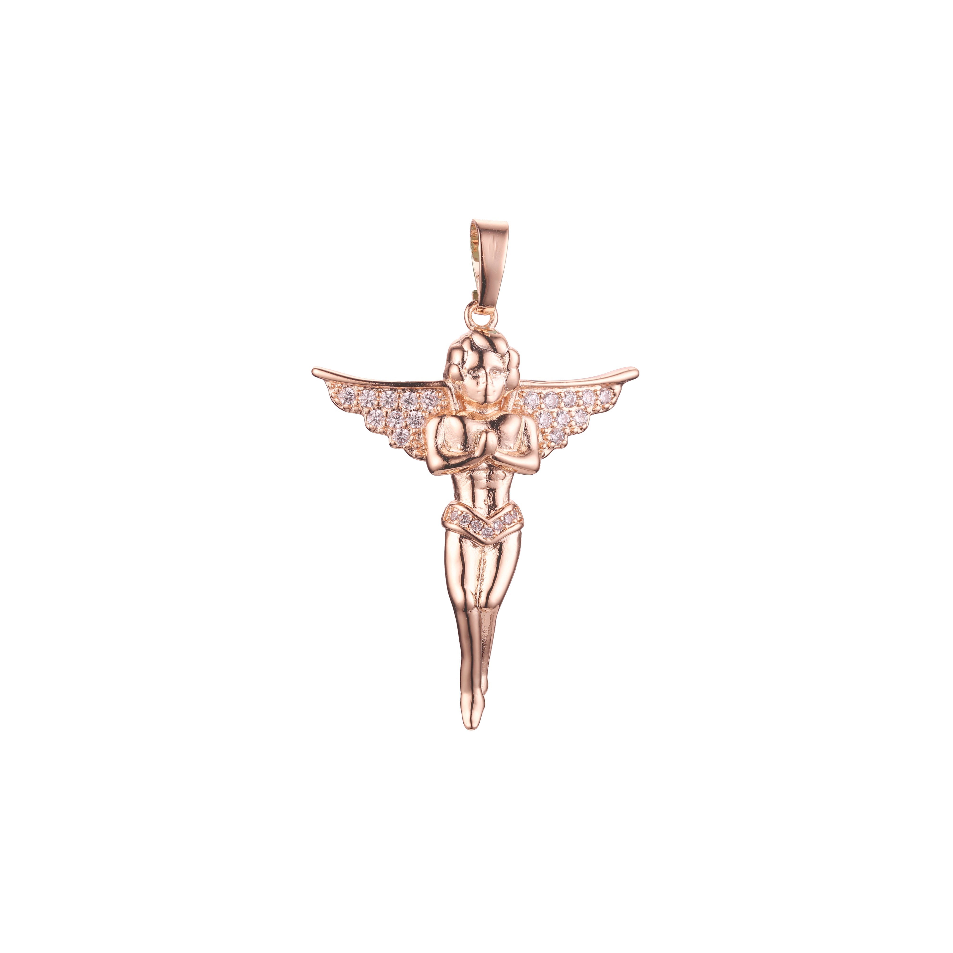 Cupid angel pendant in Rose Gold, 14K Gold plating colors