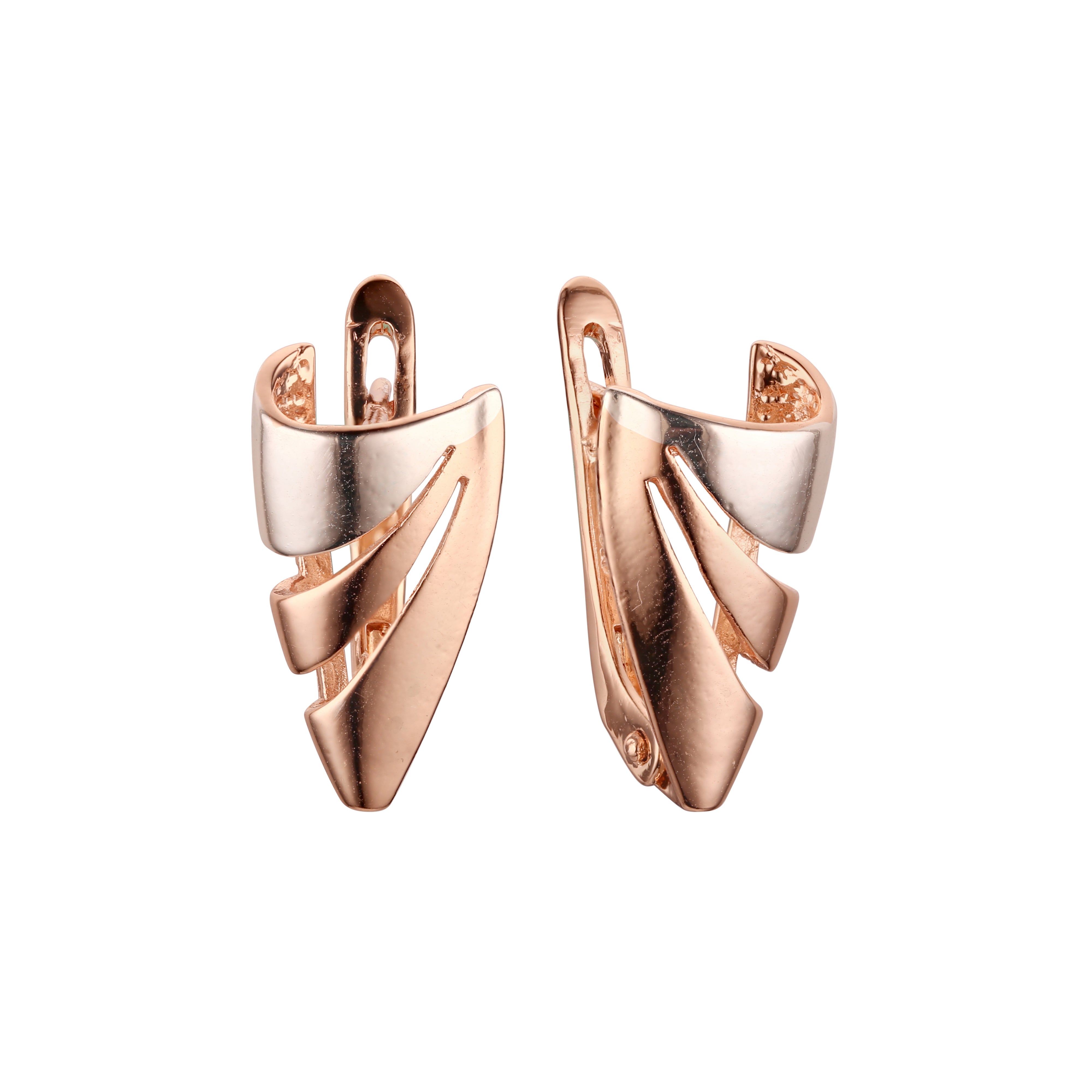 Pendientes de dos tonos de oro rosa