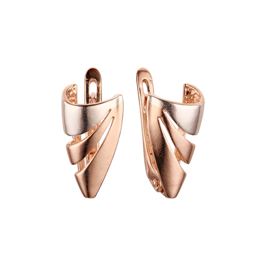 Pendientes de dos tonos de oro rosa