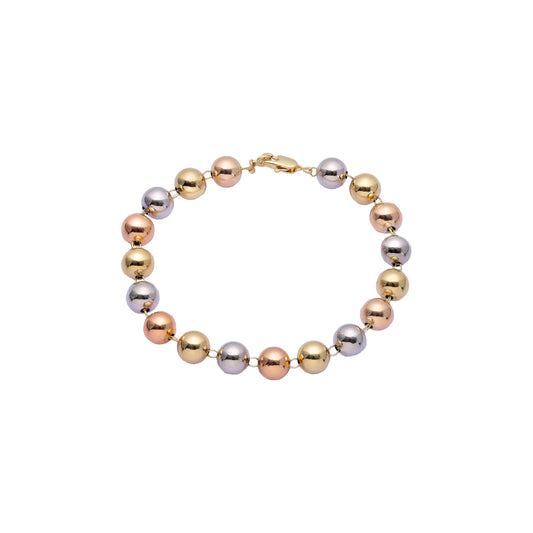 Cadenas de cuentas clásicas chapadas en oro blanco, Oro 14K, oro rosa, dos tonos, tres tonos