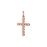 Cluster white CZs Rose Gold, White Gold, 14K Gold Latin Cross Pendant