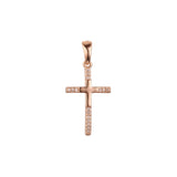 Latin Cluster white CZs Rose Gold Latin cross pendant