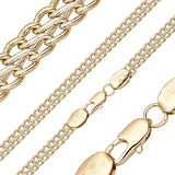 Cadenas de doble eslabón de cable chapadas en Oro 14K.