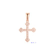 Cluster white CZs 14K Gold, Rose Gold or White Gold Latin Cross Pendant