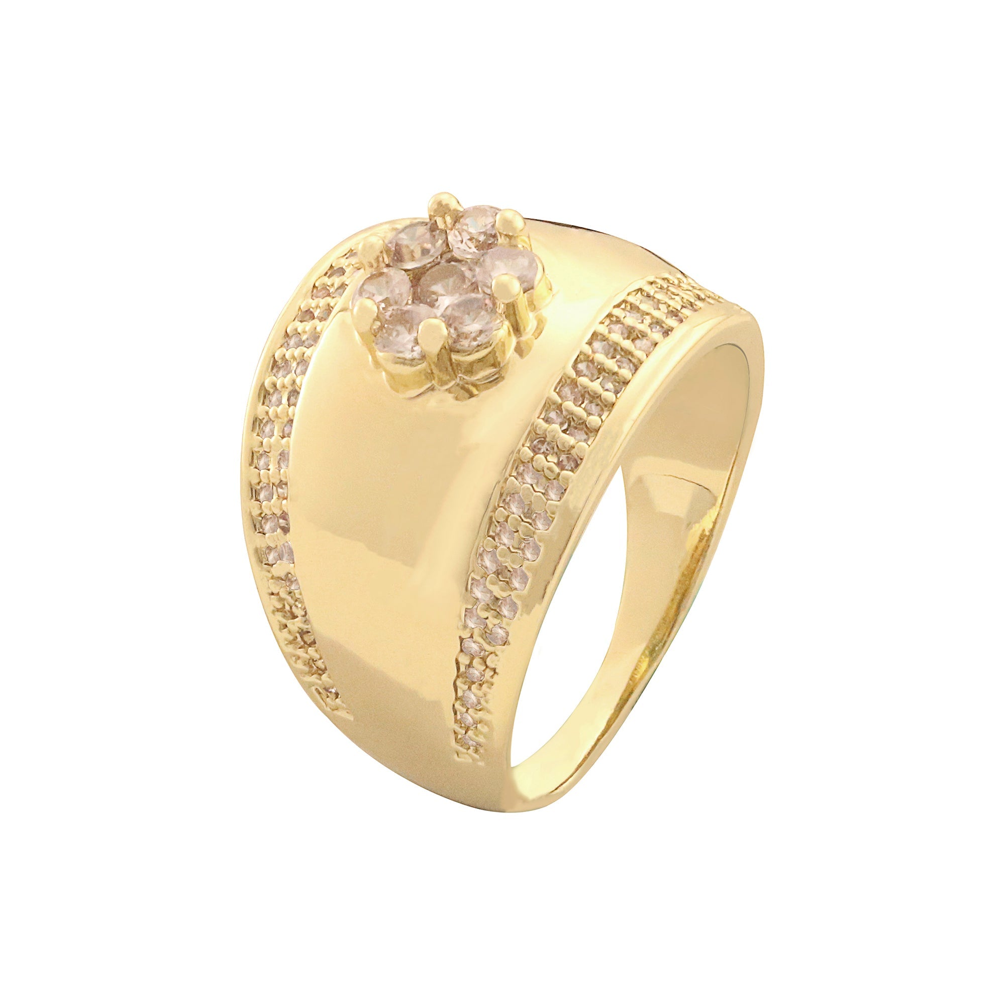 Anéis largos em ouro 14K e ouro rosa