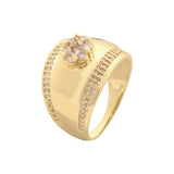 Anéis largos em ouro 14K e ouro rosa