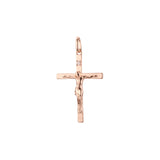 Cluster white CZs 14K Gold, Rose Gold Crucifix Cross Pendant