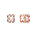 Cluster-Ohrringe mit Roségold, 14-karätigem Gold und Weißgold plattiert