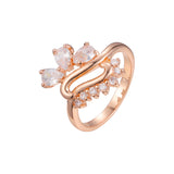 Rose Gold fashion cluster rings