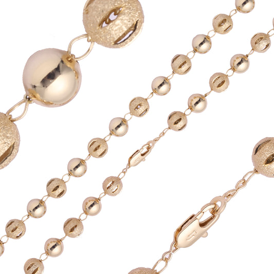 Correntes de elos de miçangas banhadas a ouro 14K