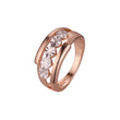 Anillos de moda de dos tonos de oro rosa