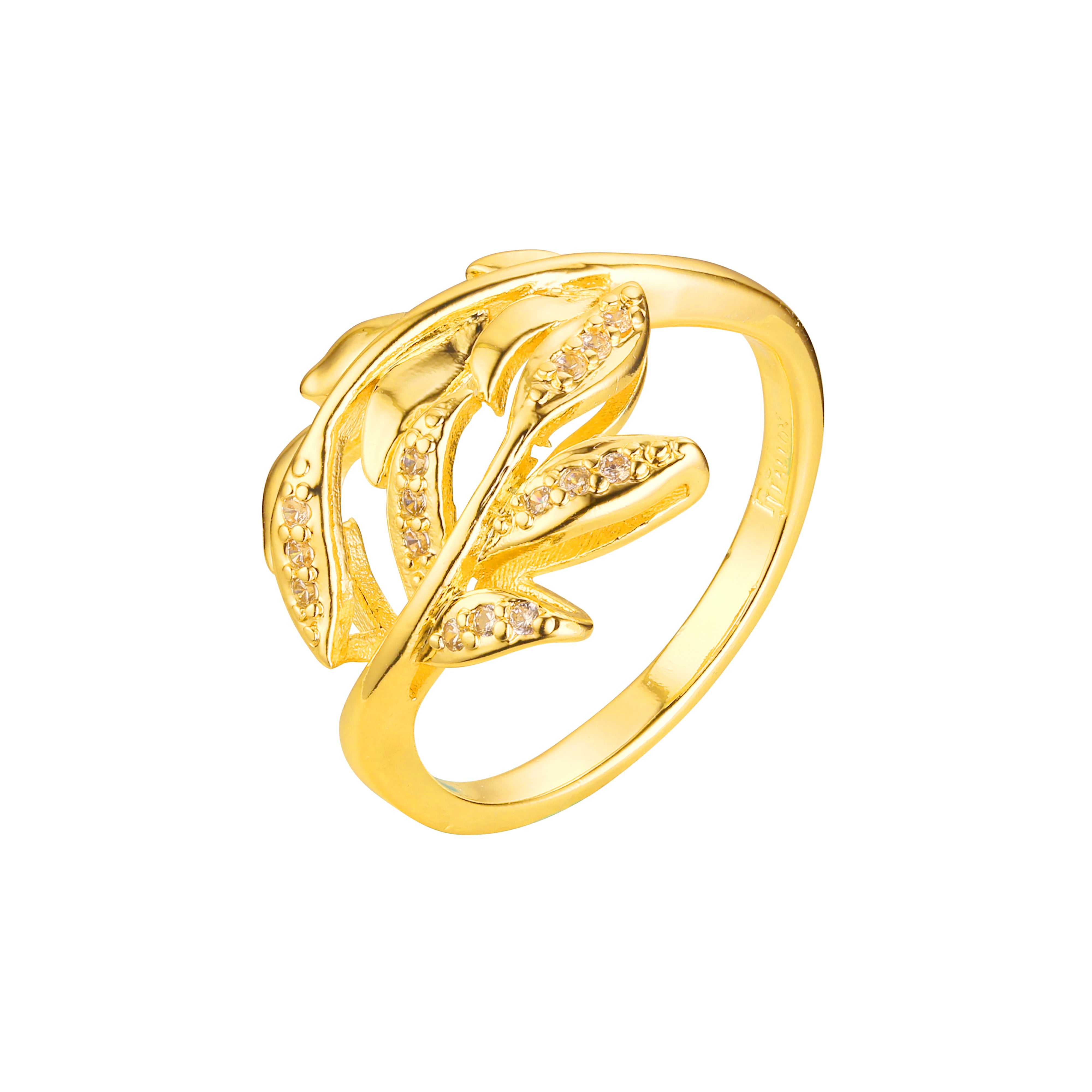 Fashion rings of branches and leaves in 18K Gold, 14K Gold, Rose Gold plating colors