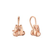 Aretes infantiles de mapache con gancho de alambre en Oro 14K, oro rosa, baño de dos tonos
