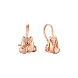Aretes infantiles de mapache con gancho de alambre en Oro 14K, oro rosa, baño de dos tonos
