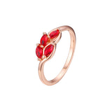 Rose Gold four Marquise stones cluster rings