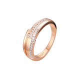 Zweifarbige Solit?rringe aus Ros¨¦gold mit Smaragdschliff