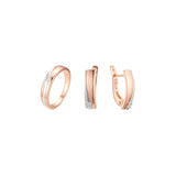 Conjunto solitário de dois tons em ouro rosa de simplicidade