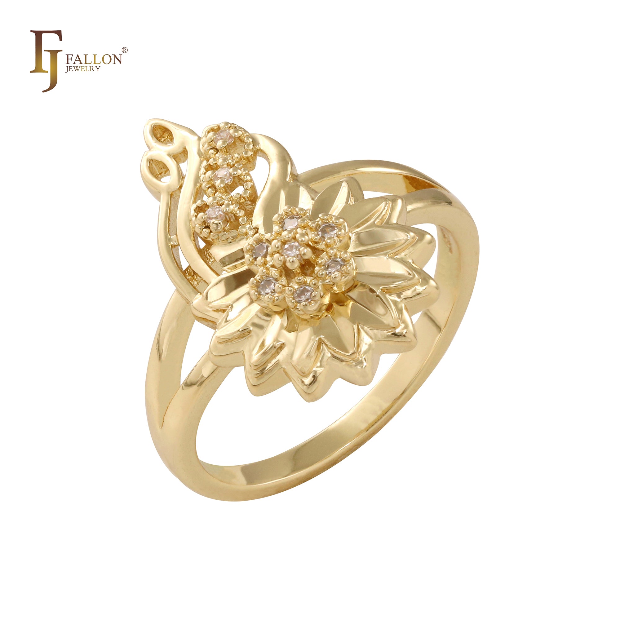 Filigrane Blumen-Moderinge aus 14-karätigem Gold