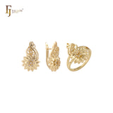 Conjunto de filigrana em ouro 14K com anéis