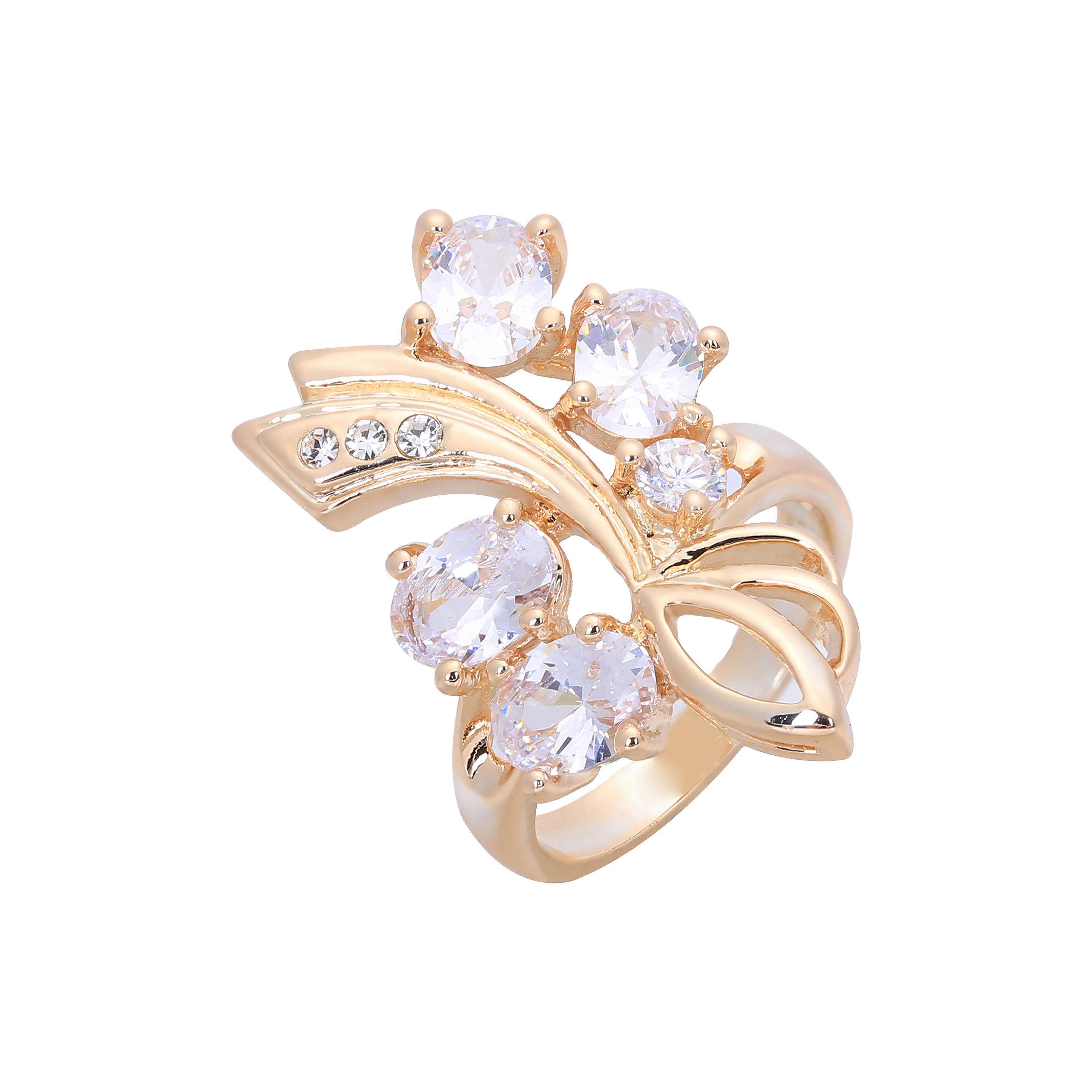 Solit?rringe aus Ros¨¦gold mit schwarzem CZ-Pav¨¦ und wei?em CZ
