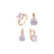 Rose Gold two tone big solitaire lake blue stone