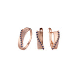 Conjunto cruzado de meio cluster de ouro rosa