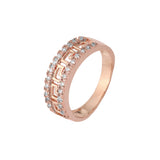 Anéis de chave grega em ouro 18K, ouro branco, ouro 14K, ouro rosa, duas cores de revestimento