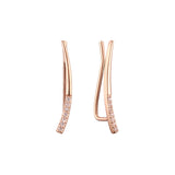 .Minimalism style Rose Gold crawler earrings