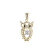Owl animal pendant in 14K Gold, Rose Gold, 18K Gold plating colors