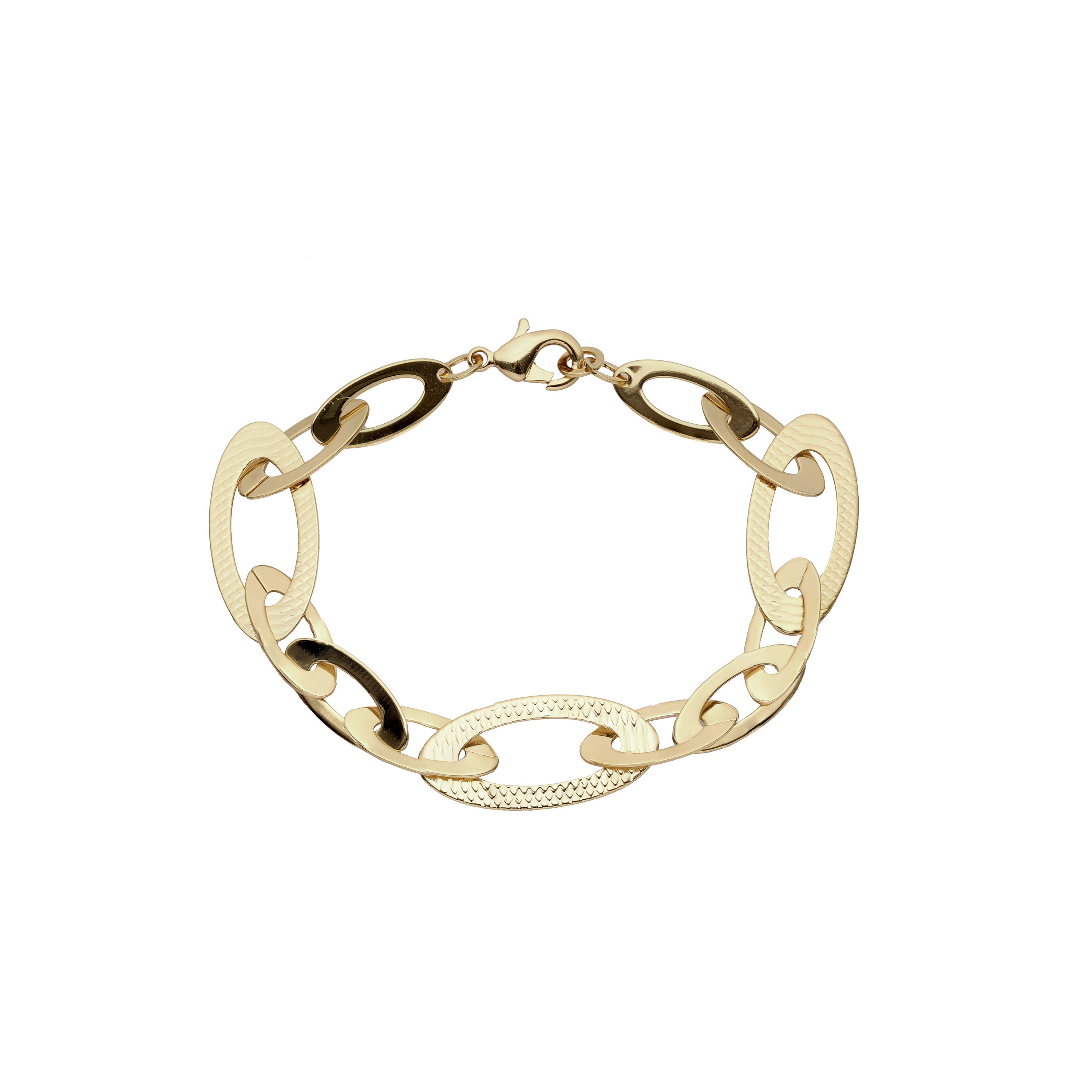 {Customize} Oval half hammered rolo link 18K Gold chains